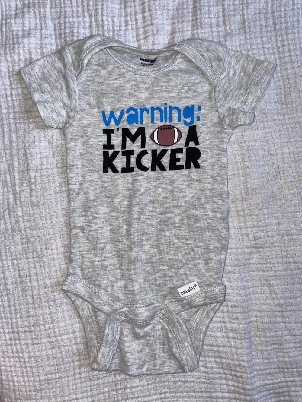 Bundle of Baby Boy One-Pieces in Navy, Light Blue, Gray, Cream, and White